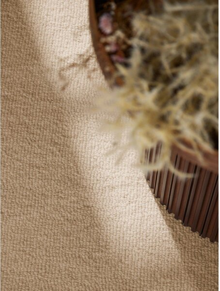 Ručno rađen vunen okrugao tepih u prirodnoj boji ø 160 cm Puristic Knots – Elle Decoration