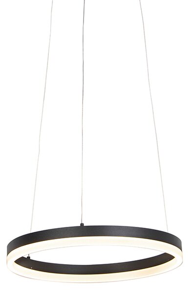 Viseća svjetiljka u obliku prstena crna 40 cm uklj. LED i prigušivač - Anello