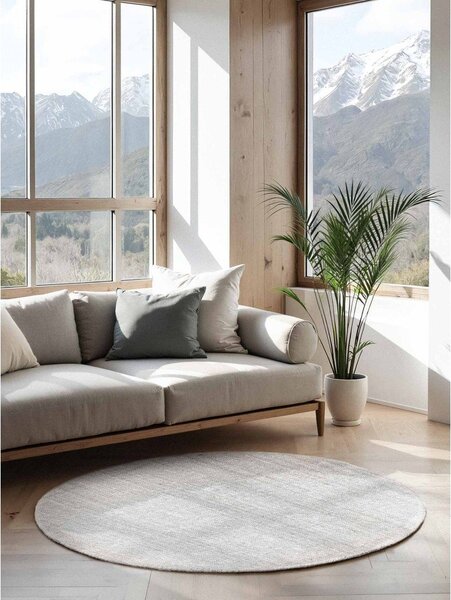 Svijetlo sivi obostrani/ručno rađen juten okrugao tepih ø 160 cm Bouclé Jaipur – Hanse Home
