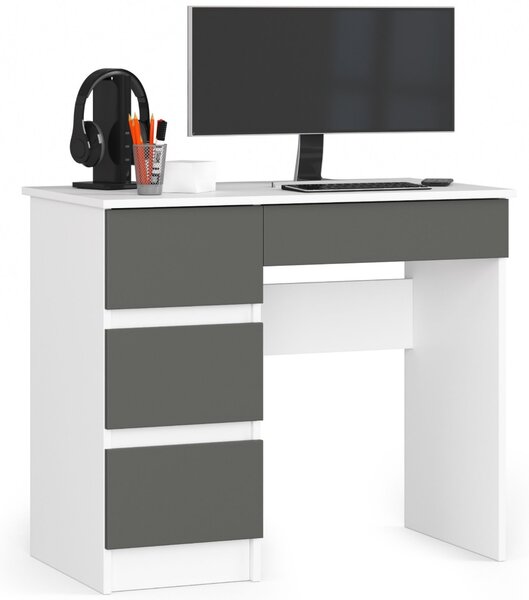 PC stolić Benicio II (bijela + grafit) (L)