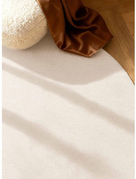 Krem ručno rađen vunen okrugao tepih ø 200 cm Puristic Knots – Elle Decoration