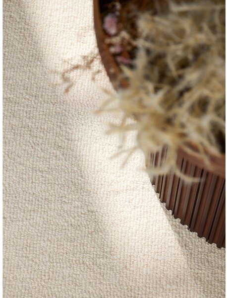Krem ručno rađen vunen okrugao tepih ø 200 cm Puristic Knots – Elle Decoration