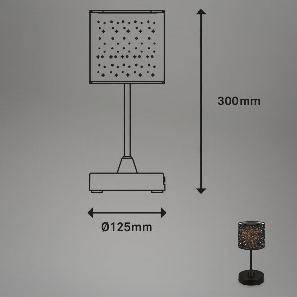 Brilo - LED Prigušiva punjiva stolna lampa LOLE LED/3W/5V IP44 crna