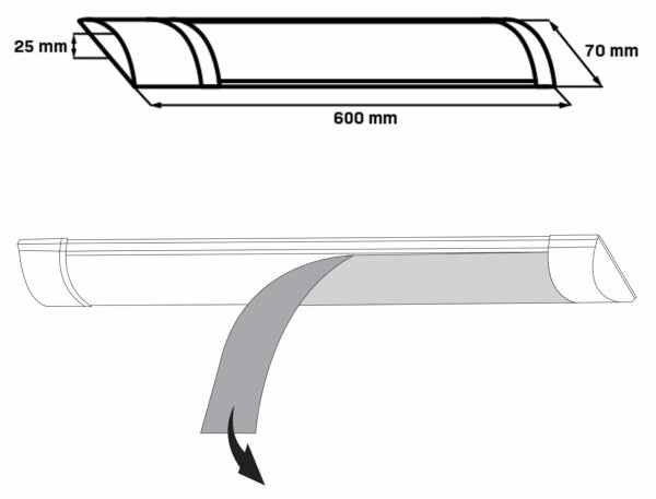 LED Podelementna svjetiljka LED/18W/230V 4000K 60 cm bijela