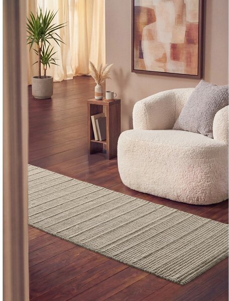 Krem ručno rađena vunena staza 80x250 cm Camden Parker – Ted Baker