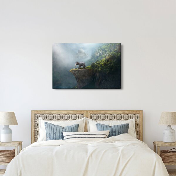 Slika - Sloni na vrhu Tadž Mahala (90x60 cm)