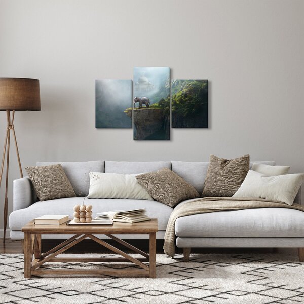 Slika - Sloni na vrhu Tadž Mahala (90x60 cm)