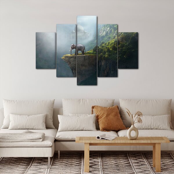 Slika - Sloni na vrhu Tadž Mahala (150x105 cm)
