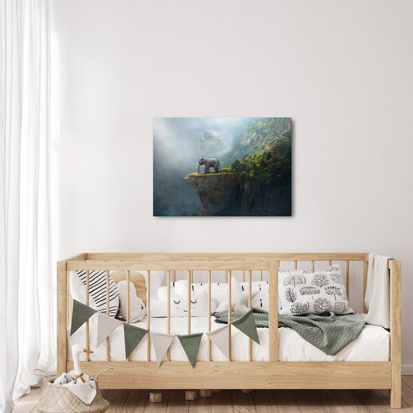 Slika - Sloni na vrhu Tadž Mahala (70x50 cm)
