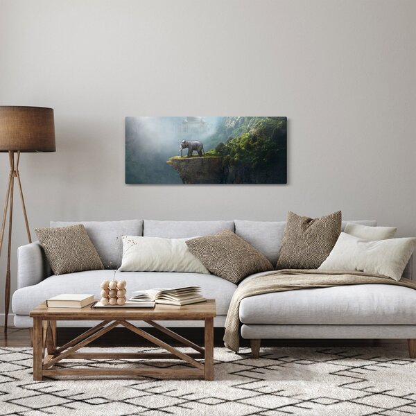Slika - Sloni na vrhu Tadž Mahala (120x50 cm)