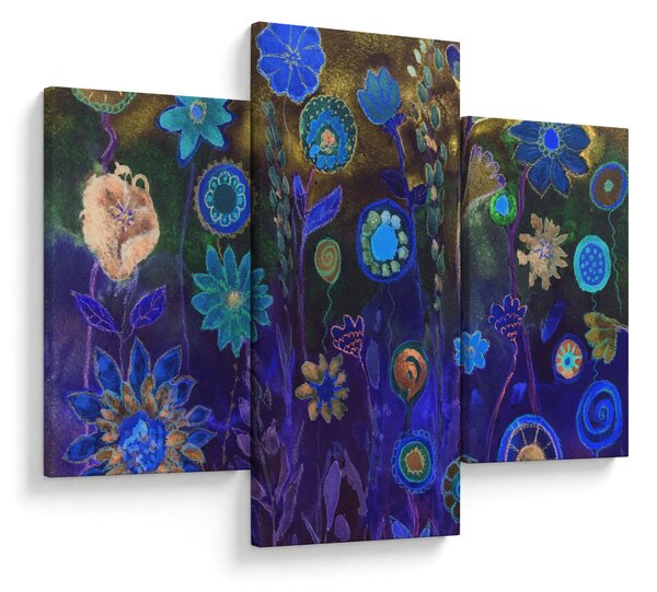 Slika temno modrih cvetov (90x60 cm)