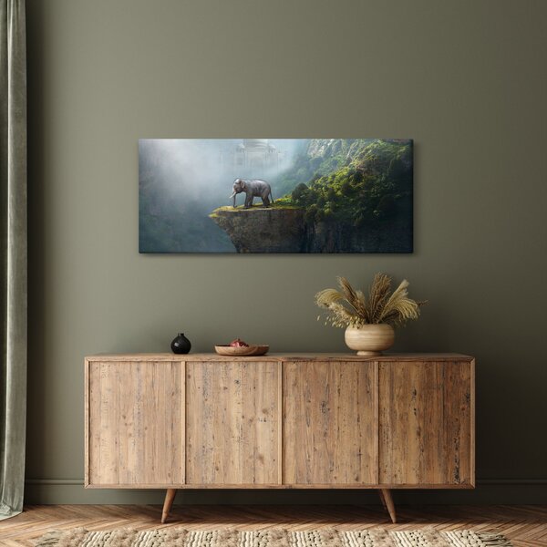 Slika - Sloni na vrhu Tadž Mahala (120x50 cm)