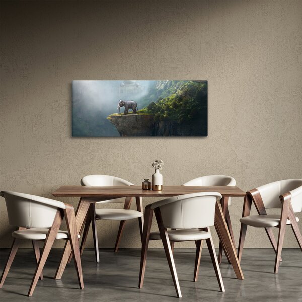 Slika - Sloni na vrhu Tadž Mahala (120x50 cm)