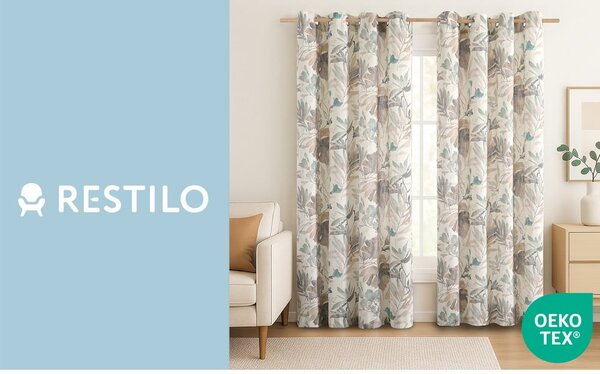 Krem/prljavo plava zavjesa 135x250 cm Celesta – Restilo