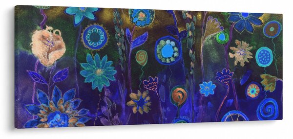 Slika temno modrih cvetov (120x50 cm)