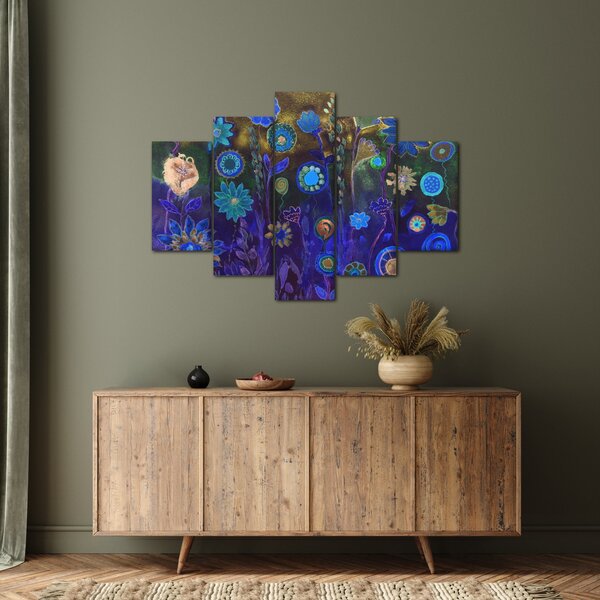 Slika temno modrih cvetov (150x105 cm)