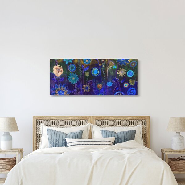 Slika temno modrih cvetov (120x50 cm)