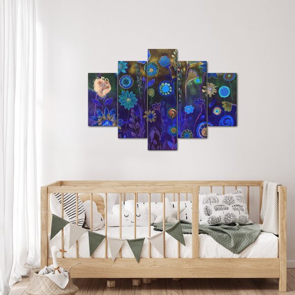 Slika temno modrih cvetov (150x105 cm)