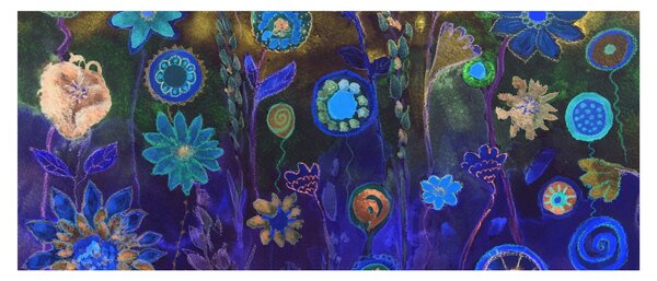 Slika temno modrih cvetov (120x50 cm)