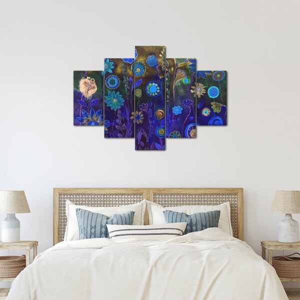 Slika temno modrih cvetov (150x105 cm)