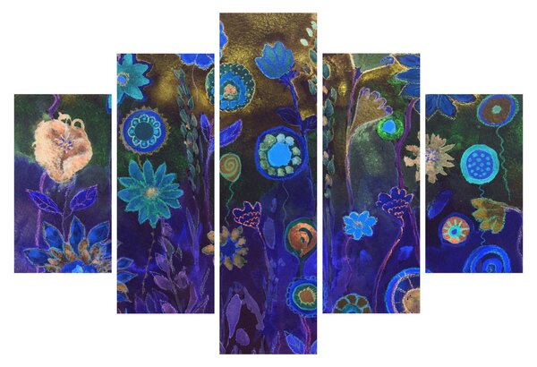 Slika temno modrih cvetov (150x105 cm)