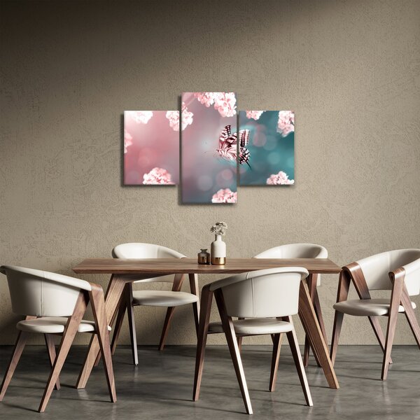 Slika - Metulj med rožami (90x60 cm)