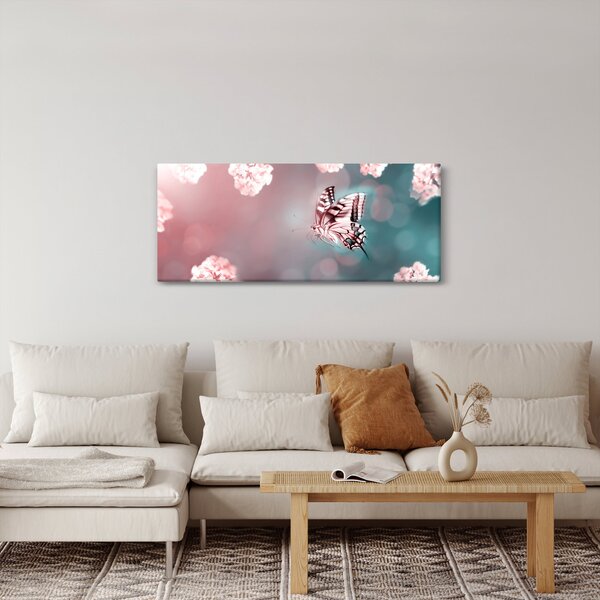 Slika - Metulj med rožami (120x50 cm)