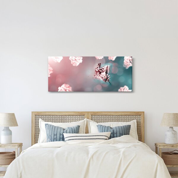 Slika - Metulj med rožami (120x50 cm)