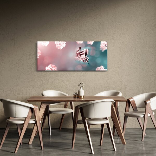 Slika - Metulj med rožami (120x50 cm)