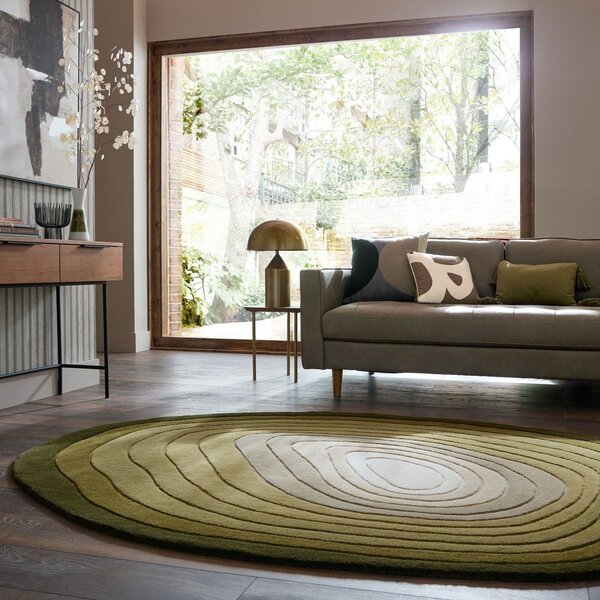 Zeleni ručno rađen vunen tepih 160x230 cm Puddle Ombre – Flair Rugs