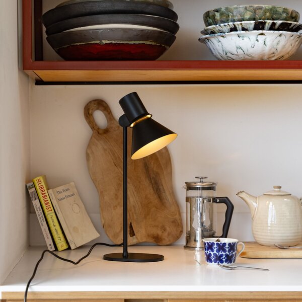 Anglepoise Stolna lampa Type 80 T1, mat crna, 48 cm, metal, Crno, Dnevni boravak/blagovaonica, Aluminij