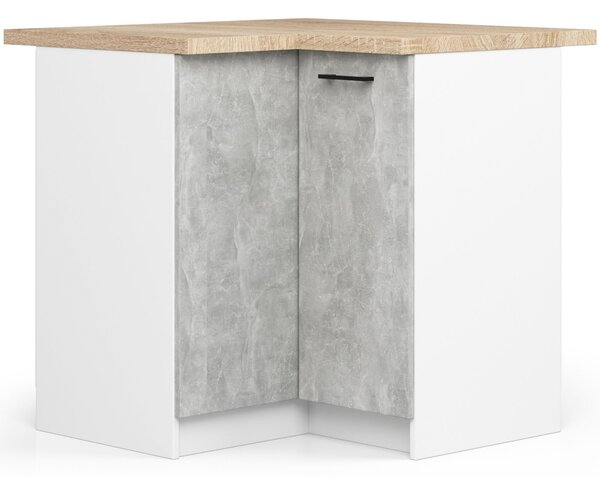 Kutna kuhinja 300 cm Ozara III (bijela + beton)