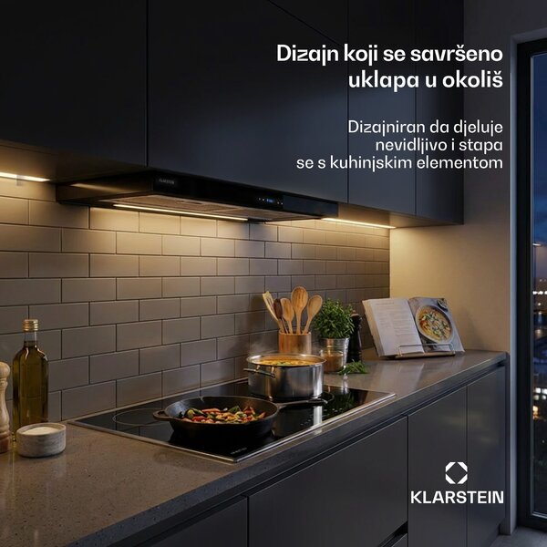 Klarstein Mariana Neo 90 plosnata napa 90 cm 640 m³/h ispušni zrak LED