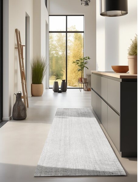 Svijetlo siva obostrana/ručno rađena jutena staza 80x200 cm Bouclé Jaipur – Hanse Home