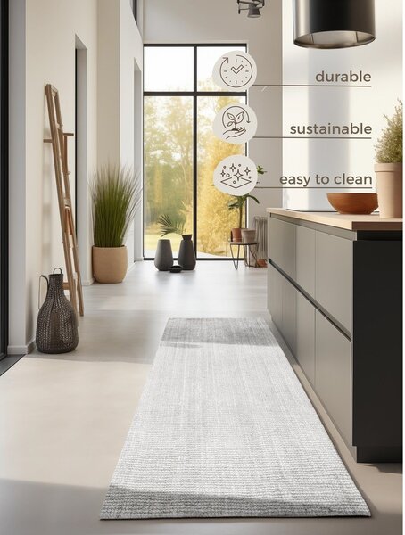 Svijetlo siva obostrana/ručno rađena jutena staza 80x200 cm Bouclé Jaipur – Hanse Home