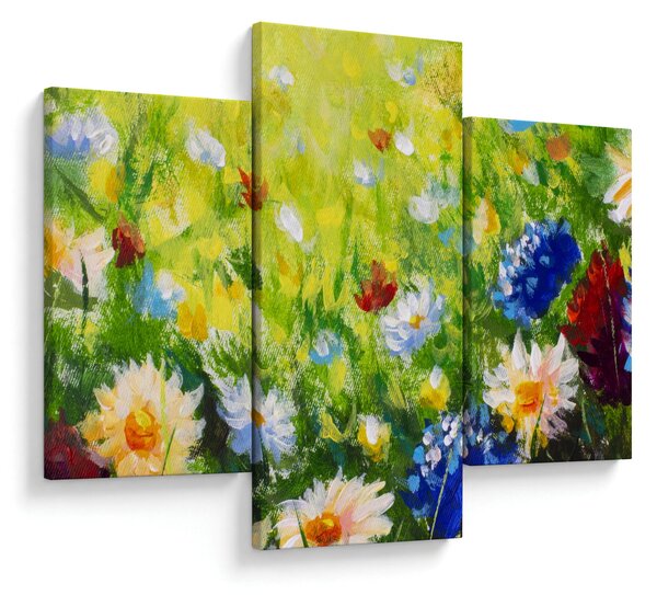Slika cvetočega travnika, oljna slika (90x60 cm)