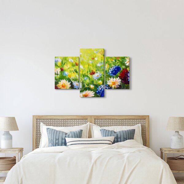 Slika cvetočega travnika, oljna slika (90x60 cm)