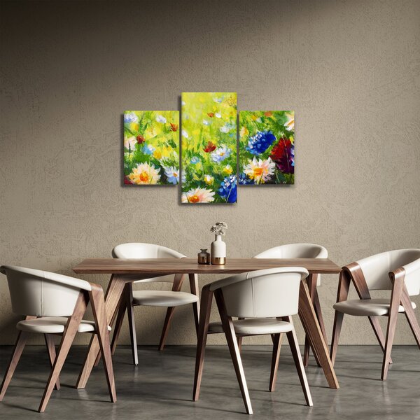 Slika cvetočega travnika, oljna slika (90x60 cm)
