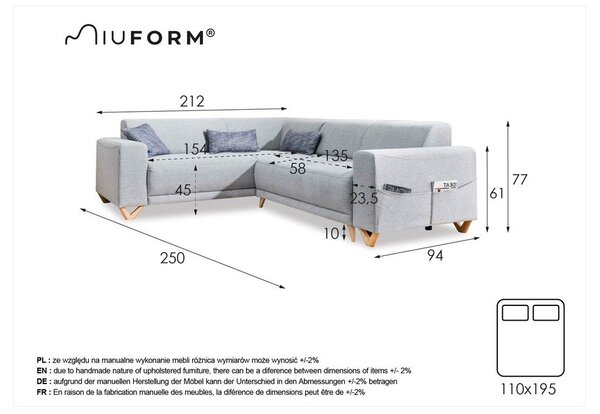 Bež sklopiva/s prostorom za odlaganje kutna garnitura (s lijevim kutom/u obliku slova L) Classy Sophie – Miuform