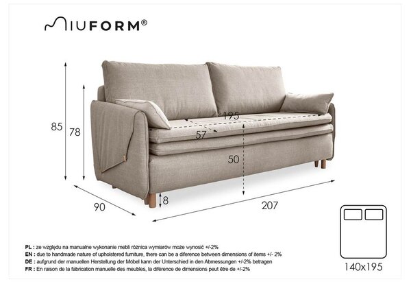 Zelena sklopiva sofa 207 cm Simon – Miuform