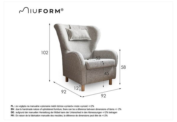 Smeđa fotelja Miuform Miuf