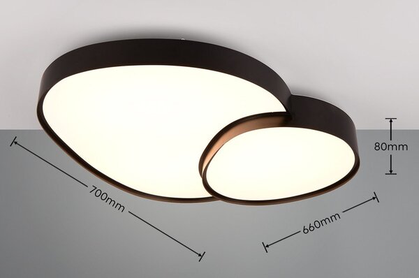 Crna LED stropna svjetiljka 63.5x77 cm Rise – Trio
