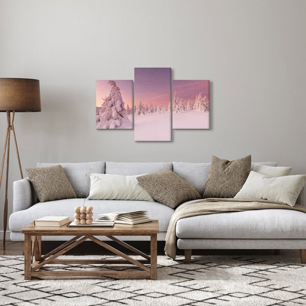 Slika - Drevesa pod snežno odejo (90x60 cm)