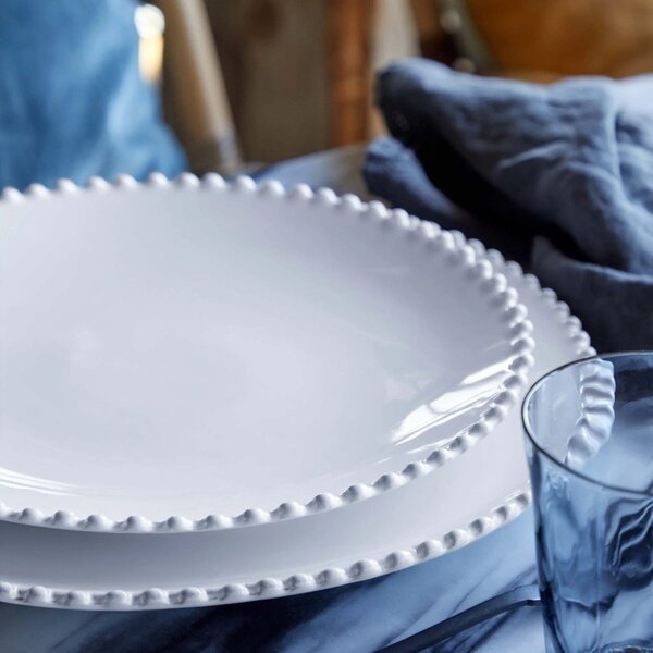 Bijeli tanjur od kamenine Costa Nova Pearl ⌀ 28 cm