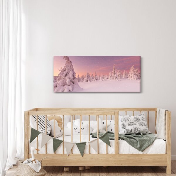Slika - Drevesa pod snežno odejo (120x50 cm)