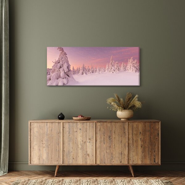 Slika - Drevesa pod snežno odejo (120x50 cm)