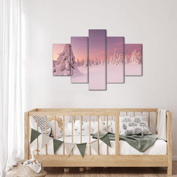 Slika - Drevesa pod snežno odejo (150x105 cm)