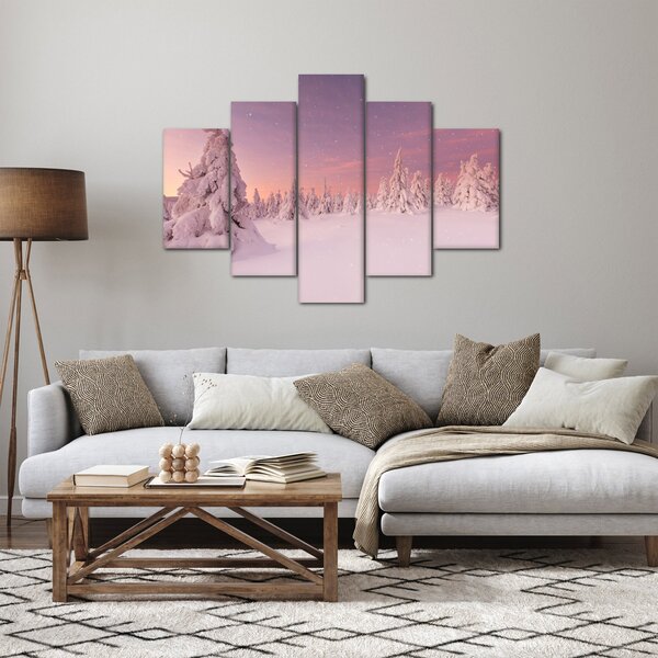 Slika - Drevesa pod snežno odejo (150x105 cm)