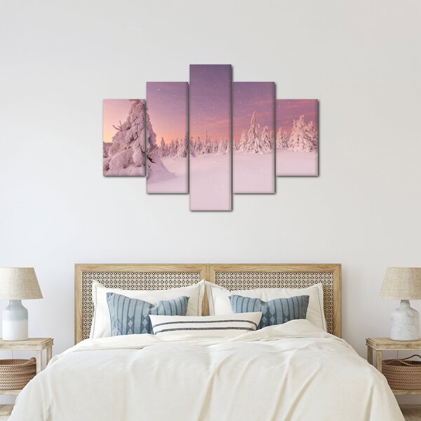 Slika - Drevesa pod snežno odejo (150x105 cm)