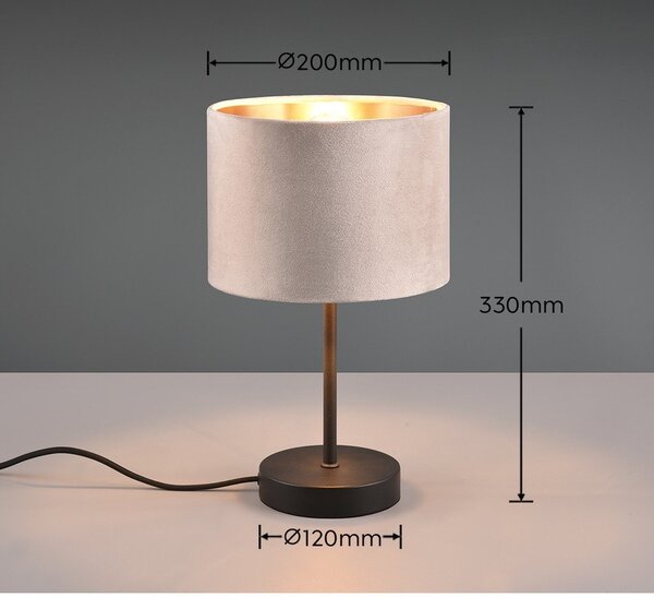 Crno-bež stolna lampa (visina 33 cm) Julieta – Trio